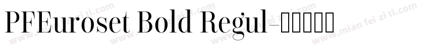 PFEuroset Bold Regul字体转换